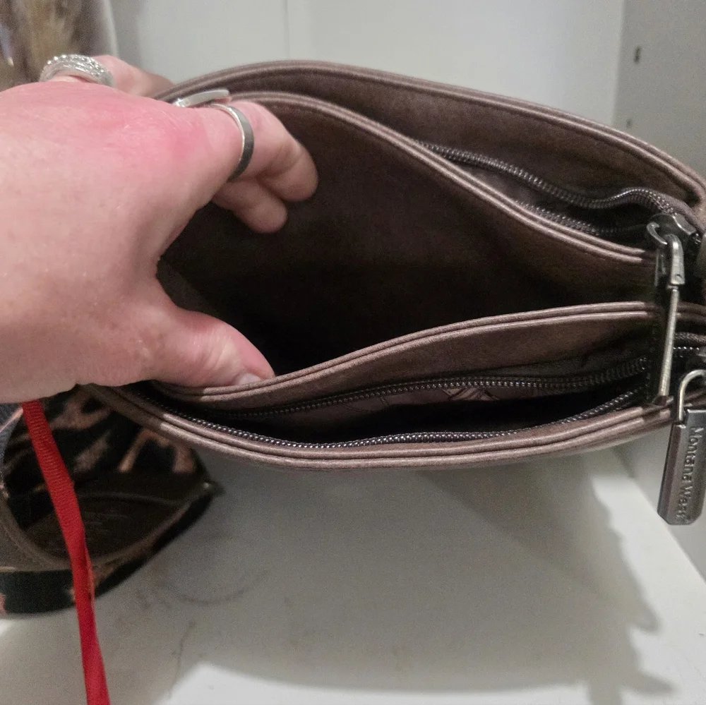 Montana West Brown Messenger Bag with Leopard Accent